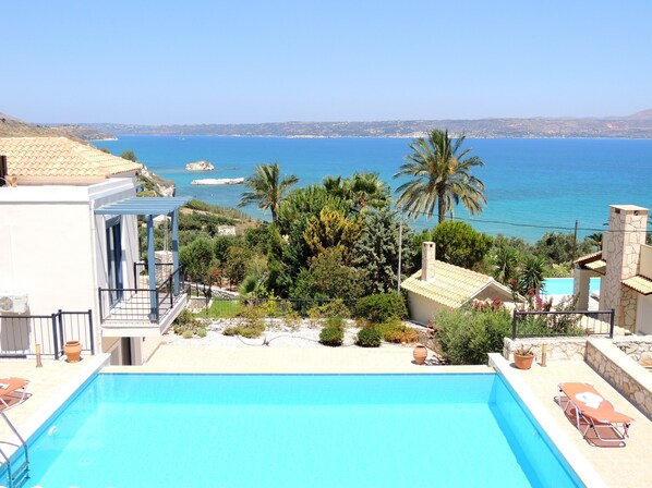Kera View Villa pool terrace and sea view.