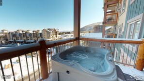 Private hot tub off main living area.