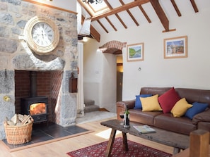 Beamed living area | The Byre - Lyserry Barns, Bosherston, near Pembroke