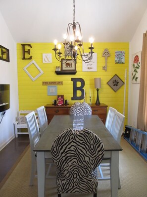 Dining Room. Gather around the table for games and good food. 