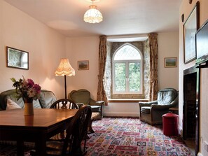 Spacious living/dining area with wood burner | Honeybags - Wooder Manor, Widecombe-in-the-Moor, near Bovey Tracey