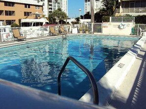 8 feet deep heated salt water pool