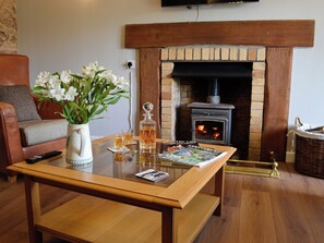 Living room with wood burner | The Brewers Cottage - Roddenloft, Mauchline