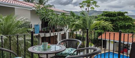 Private balcony with pool view