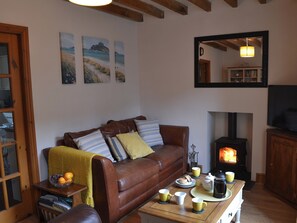 Cosy living room with wood burner | Bwthyn Pabi, Penmachno, near Betws-Y-Coed