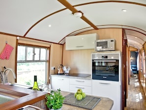 Well equipped kitchen are | Brunel Boutique Railway Carriage No 5 - Brunel Boutique Railway Carriages, Dawlish Warren