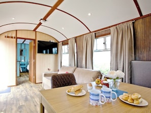 Delightful dining area | Brunel Boutique Railway Carriage No 5 - Brunel Boutique Railway Carriages, Dawlish Warren