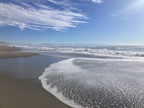 Beach below studio. Access is seven blocks away.
