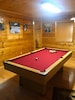 Pool table in front room.