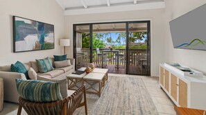 Nihi Kai Villas at Poipu #701 - Living Room & Lanai View - Parrish Kauai