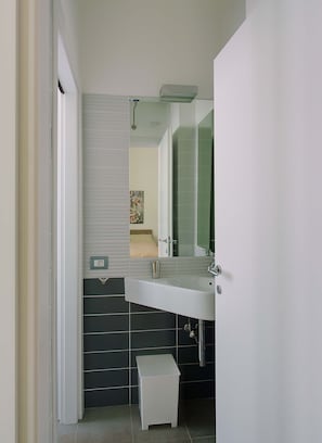 Bright bathrooms are refreshing after a day of adventure.