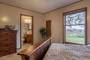 Awesome view of the horses right outside the bedroom.