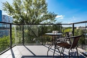 Balcony with garden furniture