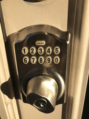 Keypad on french door entrance ..