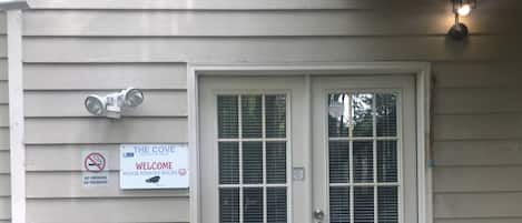 Your entrance door after using the walking pads to get there.Use keypad to enter