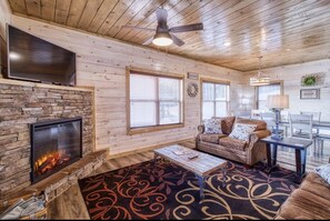 Main floor living room and dining room.
