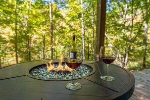 Fire Pit Area Overlooking Little Rock Creek Blue Ridge Mountains North Carolina