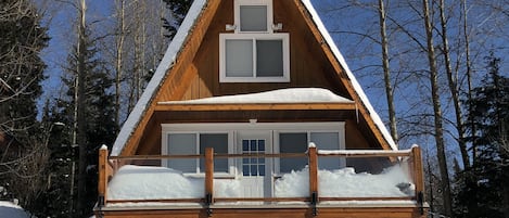 Outside cabin in winter