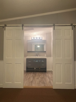 Recently added Barn doors in the Master bedroom with En suite bathroom