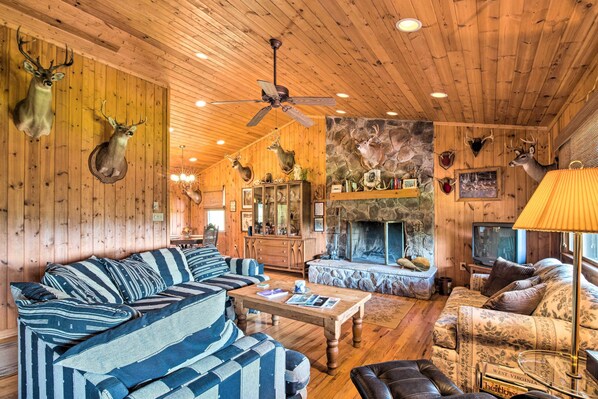 Book a trip to this cozy 3-bedroom, 2-bathroom vacation rental cabin.