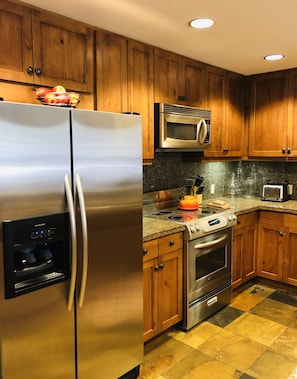 Stainless KitchenAid appliances