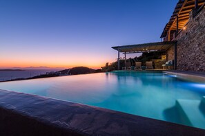 Sunset by the pool