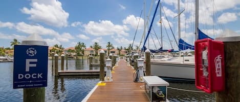 Park your boat right outside your door.  Enjoy the boardwalk