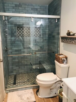 Upstairs bathroom with shower.