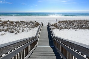 Steps to the Gulf and Complimentary Beach Servicw - You are just steps from the only 46 steps down to the Beach!*****Beach chair service is included March to October.