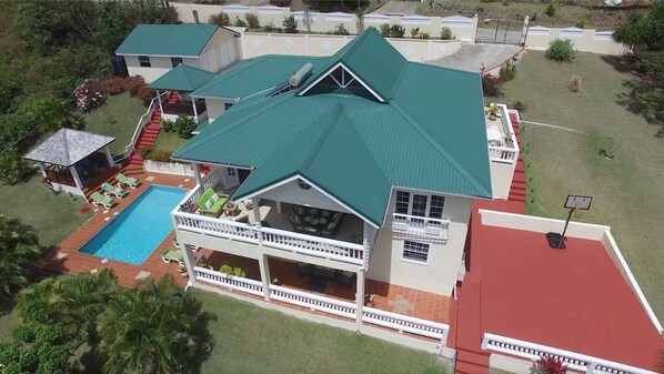 Aerial view of Villa Decaj