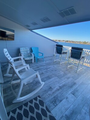 Private balcony with views of Ole River