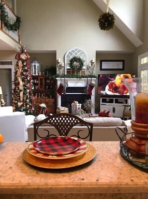living area from kitchen