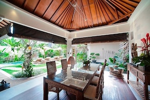 Dining area and open Kitchen Villa Dayak