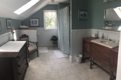 King bedroom ensuite  in a fully restored 100-year old home.