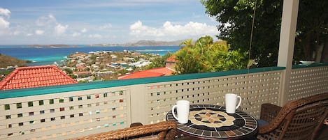 Your stunning view overlooking Cruz Bay from El Caprichio