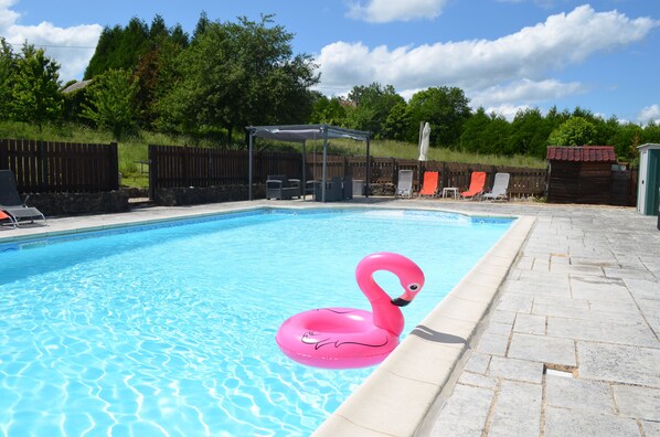 So much space to enjoy the weather in the pool area