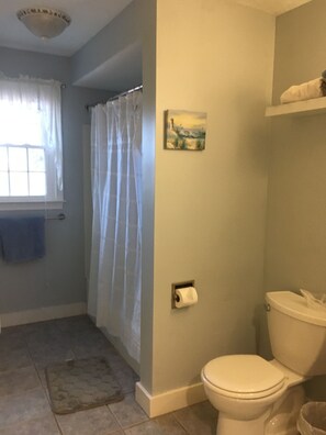 Master bath in hall way