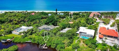 Private Boat Dock With Boat Lift On Lemon Bay Waterway And Stilt Home With 3 Bedrooms, 3 Bathrooms, Porch And  Screened Lanai.  Driveway Has Room For Boat Trailer & More!  Tropical , Private , Quiet And Only .4 Miles To Beach And public boat Launch.