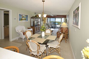 Dining & Living Room With Direct Balcony Access Overlooking Atlantic Ocean