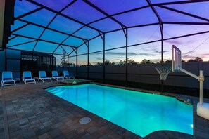 Private Pool & Patio at Twilight