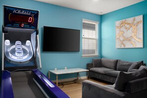 Loft w/ Shuffleboard Table, Game Console & Mini Jungle Gym