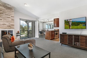 Relax In The Family Room And Watch TV By The Fireplace