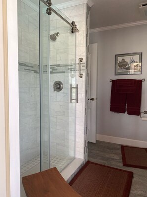 Newly remodeled bathroom shower 