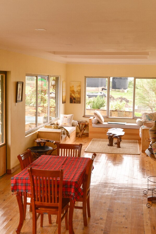 Glass covered patio and morning room