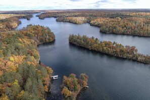 7 miles long, 1260 acres of water and has a maximum depth of 95 feet.