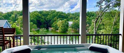 Hot Tub On Covered Lower Porch