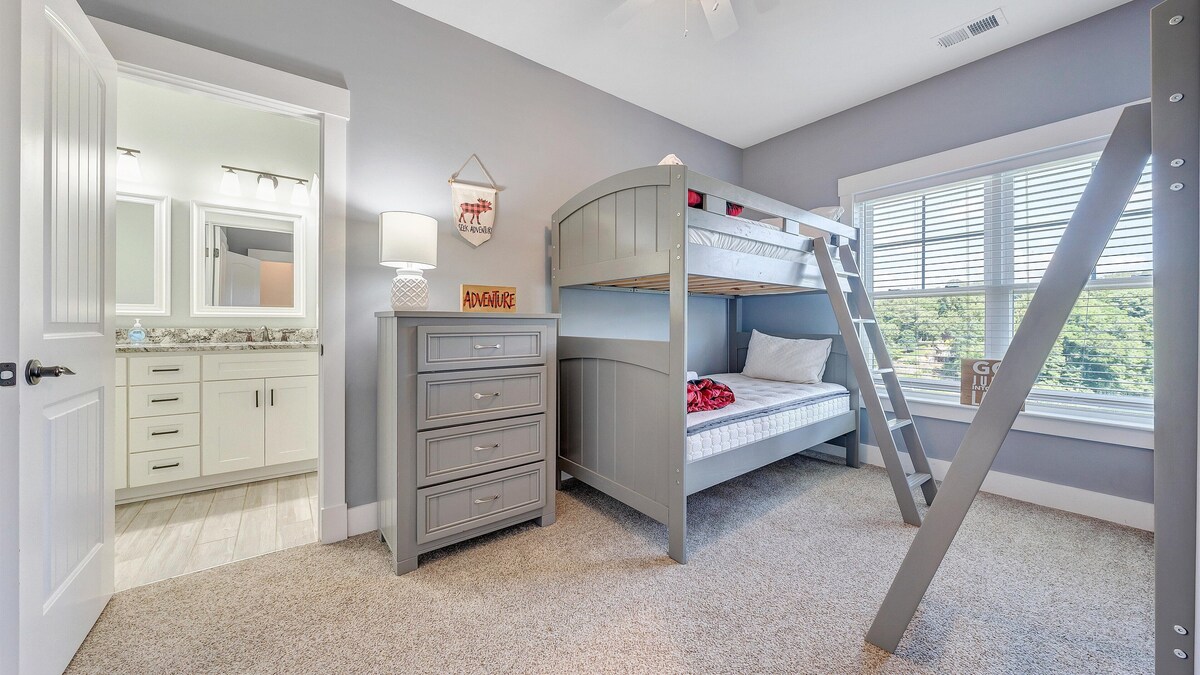 Foothills Retreat, New Lakefront Luxury w/ Covered Decks + Hot Tub, Fire Pit Terrace, Dock & More!