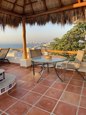 Under the palapa, view to north