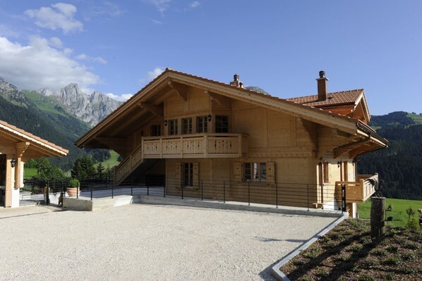 the chalet on a sunny day 