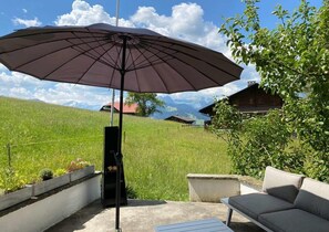 patio on a sunny summer day 